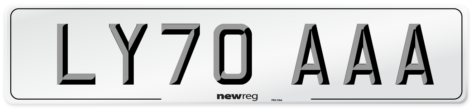 LY70 AAA Number Plate from New Reg